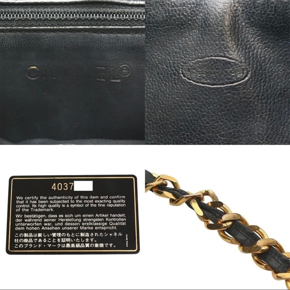 CHANEL Caviar Leather Turnlock Chain Backpack Bag Black main image 5